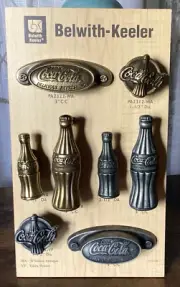VTG Coca Cola Metal Drawer Pulls New Old Stock Pewter Brass Belwith Keeler Coke