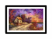 Impressionist House Framed print Art Poster