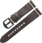 [ALMVIS] Men Luxurious Watchbands 20mm 22mm Oil Wax Leather Watch Bracelet Straps Fit for Panerai Watch Accessories(Gray,22mm)
