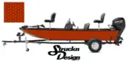Red Orange Faux 3D Hexagon Pattern Fish Bass Boat Decal Wrap USA Vinyl