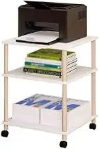 Printer Stand Floor Standing Household Study Desk Side Cabinet Office Movable Swivel Wheel Small Shelf Printer Storage Rack Storage Shelf