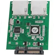 2-Port Dual SD SDHC MMC RAID to SATA Converter Adapter for Any Capacity SD Card,Dual SD Memory Card to 7+15 Pin 22pin SATA Male Convertor Adaptor (2 SD to SATA)