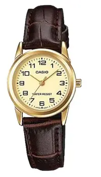 在飛比找露天拍賣優惠-CASIO 經典淑女時裝時尚指針真皮腕錶 LTP-V001G