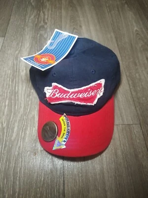 Budweiser Baseball Cap Bottle opener Hat New SnapBack Blue & Red New Fade Look
