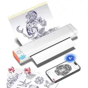 Phomemo M08F Wireless Tattoo Transfer Stencil Printer,Thermal Tattoo Machine with 10pcs Free Stencil Paper,Compatible with Smartphone PC White