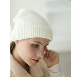白色帽子女兔毛毛線帽針織坐月子產后產婦睡帽秋冬春秋款冬季冬天