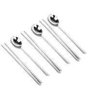 Polished Stainless Steel Spoons and Chopsticks Set, Korean Chopsticks and Spo...