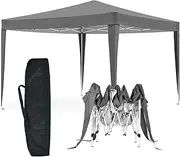Oppsbuy Gazebo Canopy Tent Pop Up Tent for Outdoor Wedding Garden, 2x2 Outdoor Marquee Gazebos Camping Canopy Wedding Folding Grey