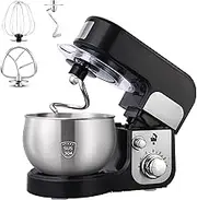 Stand Mixer, High-Power Table Mixer, with Three Mixing Heads with Different Functions, 300W, 6 Gears Can Be Adjusted, 3l Stainless Steel Bowl with Splash Guard, Suitable for Kitchen