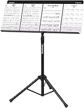 Heavy Duty Music Notes Holder, Conductor Music Stands - Height Adjustable from 36.2-53.5in, Rotating Books Lectern Support for Stage Studio