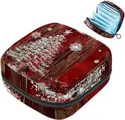 Period Bag,Sanitary Napkin Storage Bag,Christmas Snowflakes Tree,Tampon Holder for Purse