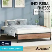 ALFORDSON Metal Bed Frame Queen Size Mattress Base Platform Foundation Wood