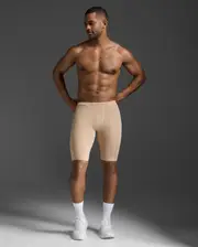 Core Compression Shorts, 2XU, M, Beige/Silver, Male
