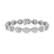 Bevilles Miracle Surround Flower Bracelet with 1/2ct of Diamonds in Sterling Silver