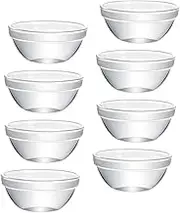 LAPYAPPE 8pcs Small Glass Dessert Bowls Multipurpose Pudding Containers for Mousse Rice Pudding and More Easy to Clean Safe Food Storage for Home Restaurant Use