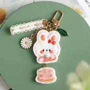 Animal Keyring DIY Embroidery Kit (various designs) (Chinese instruction only) 11 - Rabbit - White & Orange - One Size