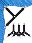 Triangle Bed Sheet Holders Fitted Clip Adjustable Suspender Mattress Gripper New