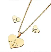 Love Heart Beating Necklace Small Lightning Pendant,Necklace Heartbeat Hollow Out Heart Beating Earstuds Silver rose gold plated