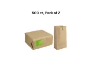 #4 Brown Kraft Paper Bags 500 ct Grocery Bags Sack Lunch, Pack of 2