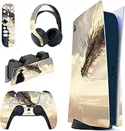 PlayVital Skin for PS5 Console Regular Edition, Vinyl Skin Stickers, Protective Film for PS5 Console, Controller, Charging Station, Headset, Media Remote Control Encounter of The Cloud Walker