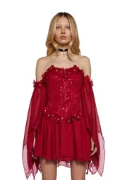 [Sugar Thrillz] Sparkling Enchantment Mini Dress - Red