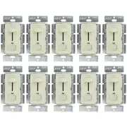 10 Pack Sunlite E1030/I Slide Dimmer with LED/On/Off Switch, Ivory