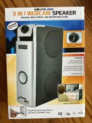 SOUNLOGIC 3 In 1 Desktop Speaker Web Camera Microphone ALL IN ONE, New in Box.