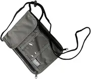 [POPETPOP] Travel Wallet Neck Hanging Bag Holder Credit Wallet for Travel Compact Design Lightweight Multi-Purpose Case for Cards Cash Phones Grey
