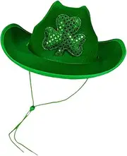 APLVFFZH Green Cowboy Hat Stylish Wide Brim for Carnivals Photo Prop Stage Performance