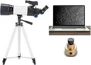 Beginners Astronomical Telescope, 80mm Children's Catadioptric Telescope KidsMonocular Portable ng Scope White Refractor,D