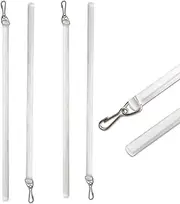 Yharnamite 4 Pcs Clear Acrylic Drapery Wand, Invisible Pull Rod With Hook for Opening and Closing High Hanging Drapes & Heavy Curtains in Homes & Offices