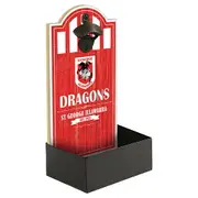 St George Illawarra Dragons NRL Wall Bottle Opener Sign with Catcher