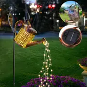 OZNALA Hanging LED Solar Powered Waterfall Watering Can String Light Shower Outdoor Garden Art Tree Decor Lamp Solar Fairy Lights for Patio Yard Pathway Plant Vine