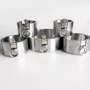 5cm High Stainless Steel Neck Collar Ankle Hand Cuffs BDSM Bondage Set AdultGame