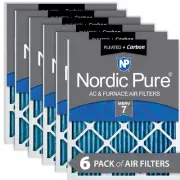 Nordic Pure 10x10x1 Pleated Air Filters MERV 7 Plus Carbon 6 Pack