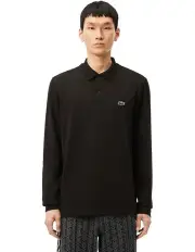 [Lacoste] Essential Long Sleeve Ottoman Polo in Black