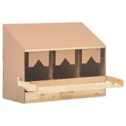 Wooden Chicken Nesting Box Poultry Hen Egg Laying Nest 3 Compartments Pine Wood