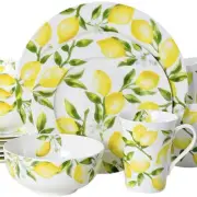 Mikasa Lemons 16-Piece Bone China Dinnerware Set Service for 4