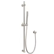 Brushed Nickel Shower Rail Round 3 Modes Handheld Head Holder Wall Bracket Elbow Set