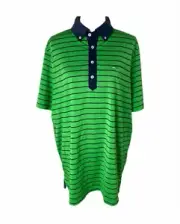 RLX Polo Ralph Lauren Men’s Polo Golf Shirt Green and Blue Striped Size XL