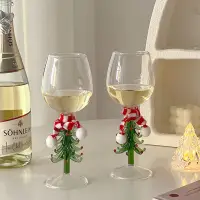 在飛比找蝦皮購物優惠-聖誕禮物 個性創意聖誕樹紅酒杯高顔值網紅聖誕熱紅酒玻璃杯葡萄