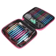 26 Pieces Aluminum Interchangeable Circular Knitting Needle Set,13 Size3589