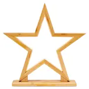 New Oriental Natural Bamboo Star LED Table Lamp - 32cmH
