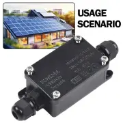 2 Way Outdoor Cable Connector Box Weatherproof IP65 Junction Box Black 240V