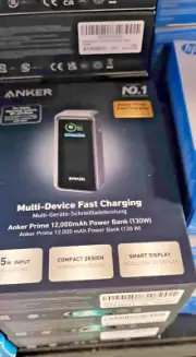 Anker Prime 12000mah 130W Power Bank Portable Charger USB-C 3-Ports Battery Pack