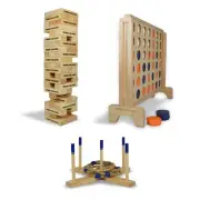 Giant Jenga | Giant Connect 4 | Giant Quoits Ring Toss | Family Outdoor Games