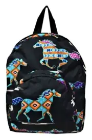 N'GIL SMALL BLACK STALLION PRINT BACKPACK- School- NEW ARRIVAL- PRE-KINDERGARTEN