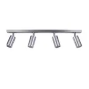 Pillar Light Adjustable 4 Light GU10 Titanium IP44 Rectangular Bar Back Plate