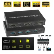 2 Port 4K HDMI KVM Switch USB KVM Switcher Mouse Keyboards Connectors Sharing AU