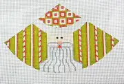 Hand-painted Needlepoint Canvas, Santa Cone Ornament, 18" mesh, NEW